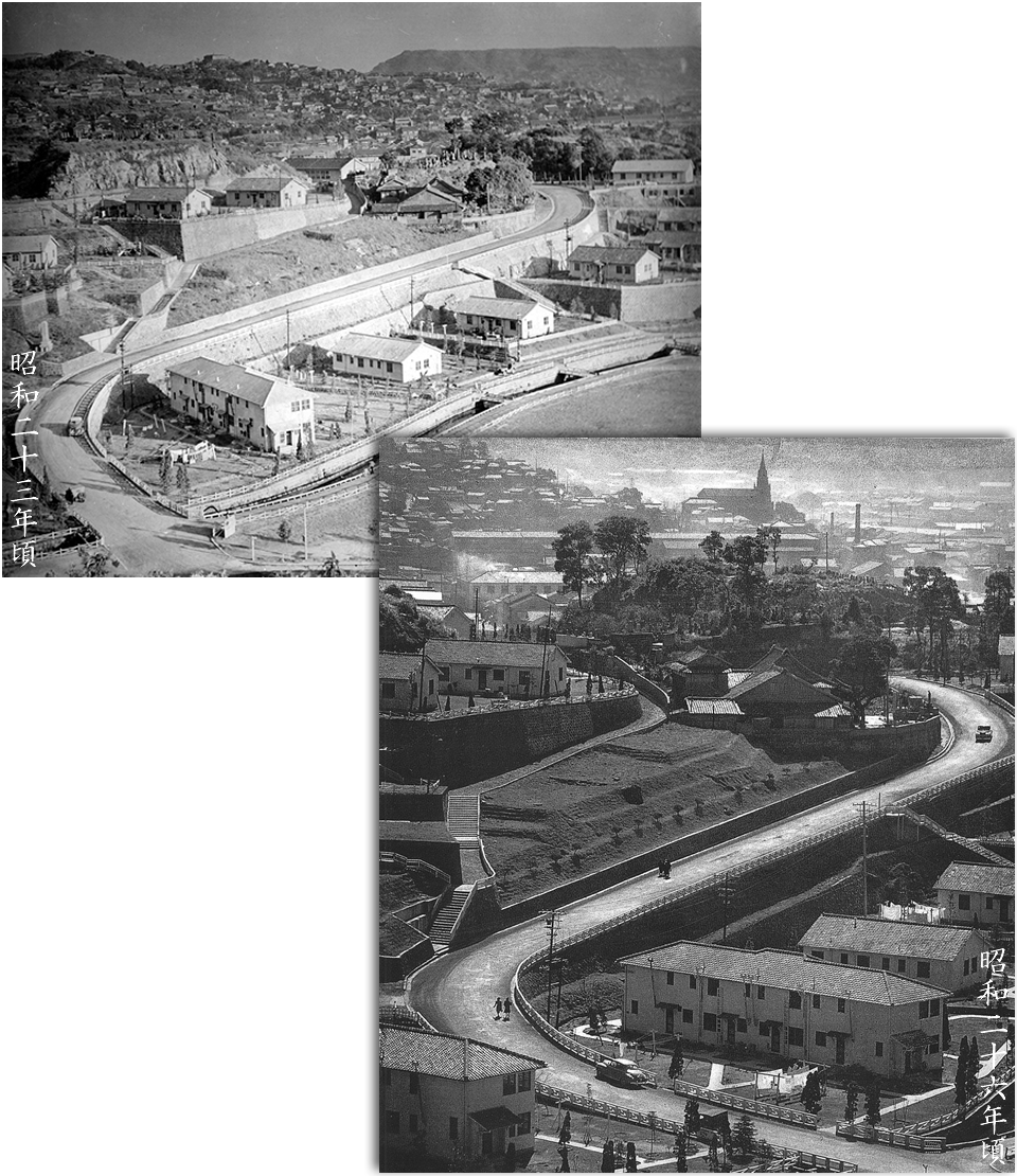 写真：昭和二十三年および二十六年頃の光輪院遠景